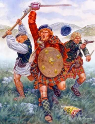Last Jacobite rebellion: the charge of the Highlanders at the Battle of Culloden in 1746