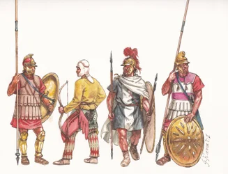Macedonian army phalangitis pikeman archer and Persian Mercenary
