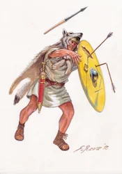 Roman antiquity (Republic): velite (light infantryman of the poor centuries) of the Roman army (Illustration)