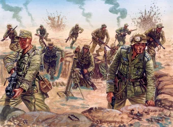 Second World War, North Africa Campaign: soldier of the Deutsches Afrikakorps (Afrika Korps, Afrikakorps or DAK), German Expeditionary Force, in the Libyan Desert