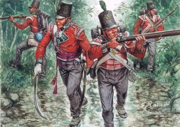 Soldiers of the British Infantry Patrolling about 1810