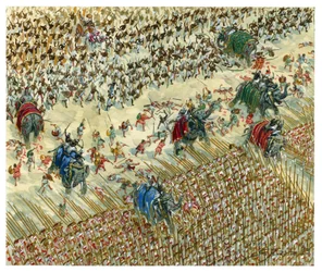 The Battle of Hydaspes: Alexander and Porus Fighting in 327 BC