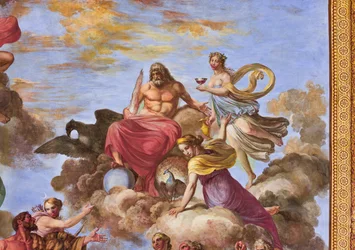 Detail representing Artemis and Jupiter with the eagle, from the Apotheosis of Hercules