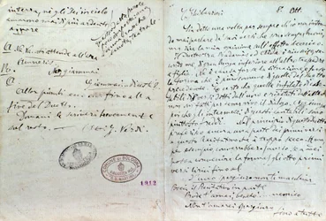 Handwritten Letter of Giuseppe Verdi to Aida Librettos Author Antonio Ghislanzoni