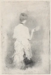 Elegant Young Woman Seen from Behind