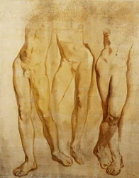 Three Studies of a Standing Male Nude