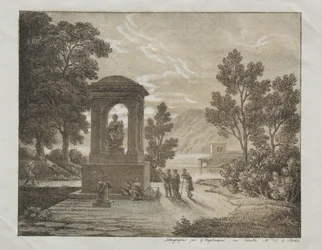 Book of Lithograph Trials using different means of Drawing such as Crayon, Pen, Brush, and Wash: A Landscape
