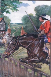 The Romance of Britonmarte: But She Cleared by Inches the Oaken Board, from Poems of Adam Lindsay Gordon Published by T. N. Foulis, 1912