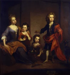 Portrait of Richard Boyle, 3rd Earl of Burlington, with His Three Sisters, Elizabeth, Juliana and Jane Boyle
