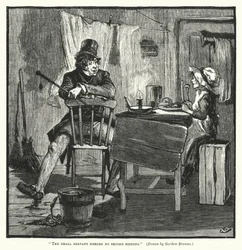 The small servant needed no second bidding (engraving)