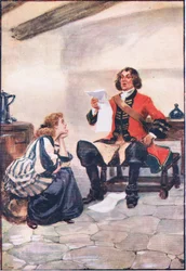 Could not contain himself, but must have her opinion on his work, from Lorna Doone