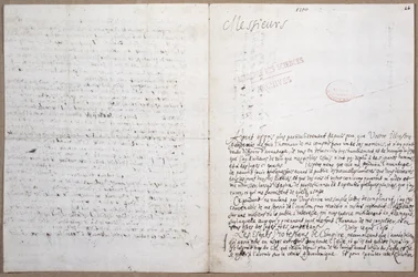 First page of a letter written by Leibniz on his admission to the Academie des Sciences in Paris