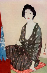 A Japanese woman wearing summer clothes