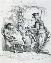 The Two Dogs and the Riffler Fox - by Grandville