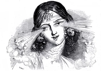 Face of a woman with piercing eyes