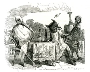 The Fox and the Stork, illustration from 
