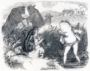 The two bulls and a frog - Fables by La Fontaine