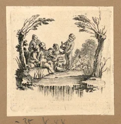 A Group of Children Drinking