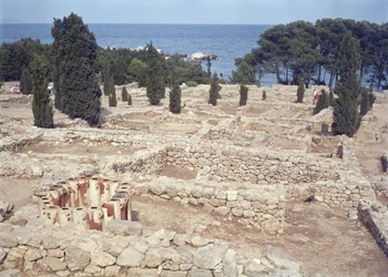 Greek ruins of the port of Emporion