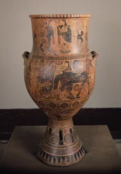 Krater depicting the departure of Hercules, from Aptera in Crete