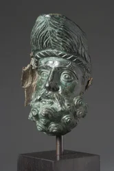 Vessel spout in the form of the head of Herakles