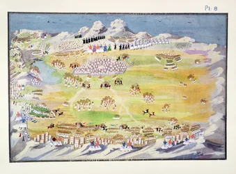 Battle of Tripolitza and surrounding villages (plate 8) from Pictorial History of the Greek War of Independence by General Makryjannis