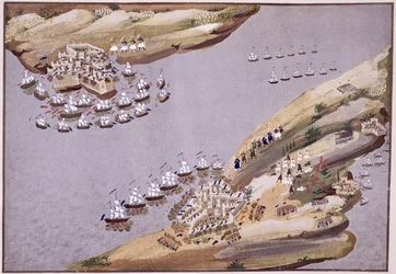 Battles for the Islands of Crete and Samos (plate 23) from Pictorial History of the Greek War of Independence by General Makryjannis