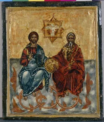 Icon from Crete Depicting the Holy Trinity