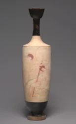 White-Ground Lekythos (Funerary Oil Pitcher)