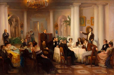Pushkin and His Friends Listen to Adam Mickiewicz in the Salon of Princess Zinaida Volkonskaya