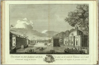 View of the Fontanka River from the Grotto Book to the 50th Anniversary of the Founding of St. Petersburg