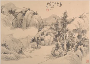 Clouds and Spring Trees at Dusk, dated 1888
