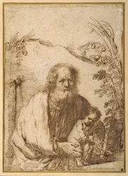 St. Joseph and the Infant Christ grasping a twig of an apple tree