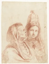 Busts of a Man and a Woman in Exotic Costumes
