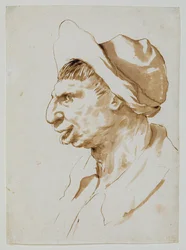 Head of a Peasant in Profile to the Left