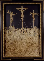 Crucifixion, attributed to Guglielmo della Porta, wax relief, Italy