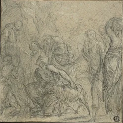 Study for Saint Benedict Receiving Gifts from the Peasants