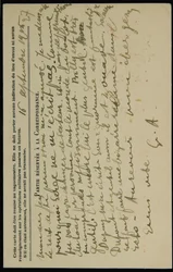 Autograph Postcard to Jean Mollet, Dated 16 September 1915