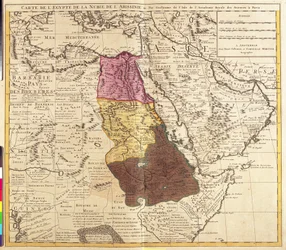 Map of Egypt, Nubia (Sudan) and Abyssinia (Ethiopia)