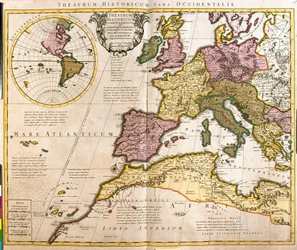 Map of Europe and North African Coasts (etching)