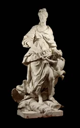 Portrait of Marie Lescszinska, Queen of France, Marble Sculpture by Guillaume Coustou, 1725, Paris, Musee du Louvre