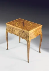 Games table with 19th century sabots