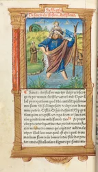 Printed Book of Hours (Use of Rome): St. Christopher (fol. 101v)