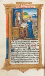Printed Book of Hours (Use of Rome): fol. 108v, St. Anne and the Virgin Mary