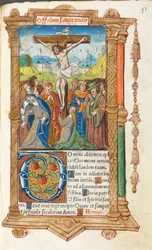 Printed Book of Hours (Use of Rome): fol. 55r, The Crucifixion