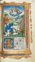 Printed Book of Hours Use of Rome: fol. 36r, Annunciation to the Shepherds, 1510