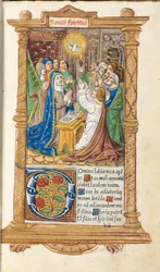 Printed Book of Hours Use of Rome: fol. 58r, Pentecost