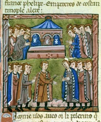 Godefroy de Bouillon and the Crusaders in Prayer at the Holy Sepulchre - Election of Godefroy de Bouillon as Guardian of the Holy Sepulchre, July 1099