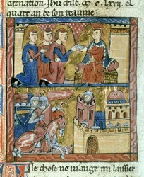 Messengers Bringing a Letter from the Emperor Manuel I Comnenus to Amaury I of Jerusalem - Crusaders Besieging Bilbeis