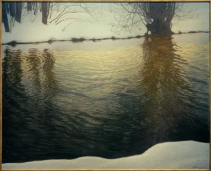 Winter Evening on the Riverbank